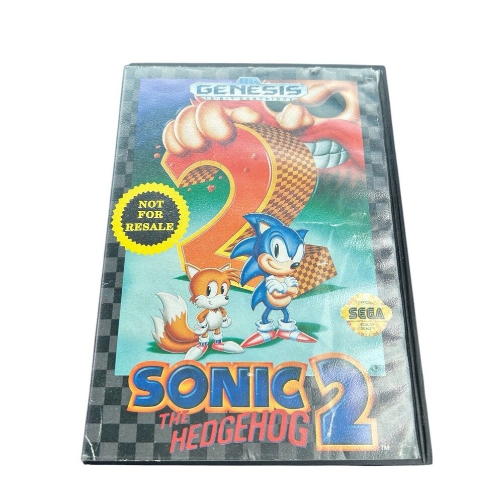 Vintage Sega Genesis Sonic the Hedgehog 2 Video Game w/Case